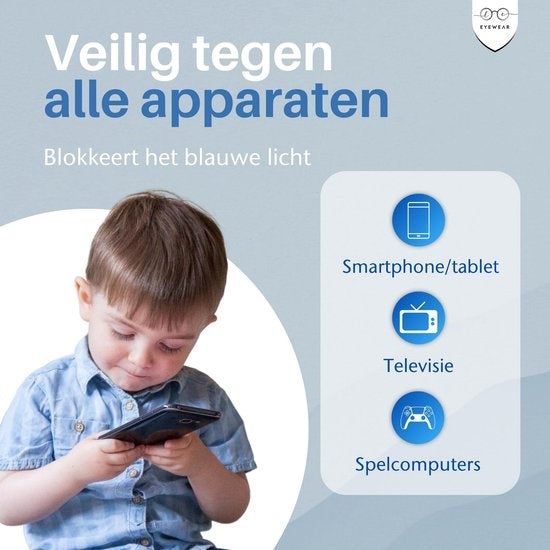 LC Eyewear Lunettes d'ordinateur pour enfants - Lunettes à lumière bleue - Lunettes d'affichage - Unisexe - Bleu transparent