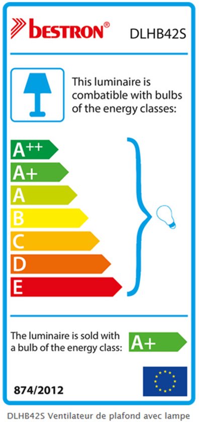 Bestron Ventilateur de plafond avec éclairage, 3 vitesses et très grande portée de Ø102cm, incl. fonction été/hiver, 3 x GU10 LED, 50Watt, DLHB42S, couleur : argent/bleu