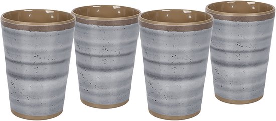 Bo-Camp - Tasse - Halo - Gris - Lot de 4