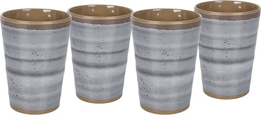 Bo-Camp - Tasse - Halo - Gris - Lot de 4