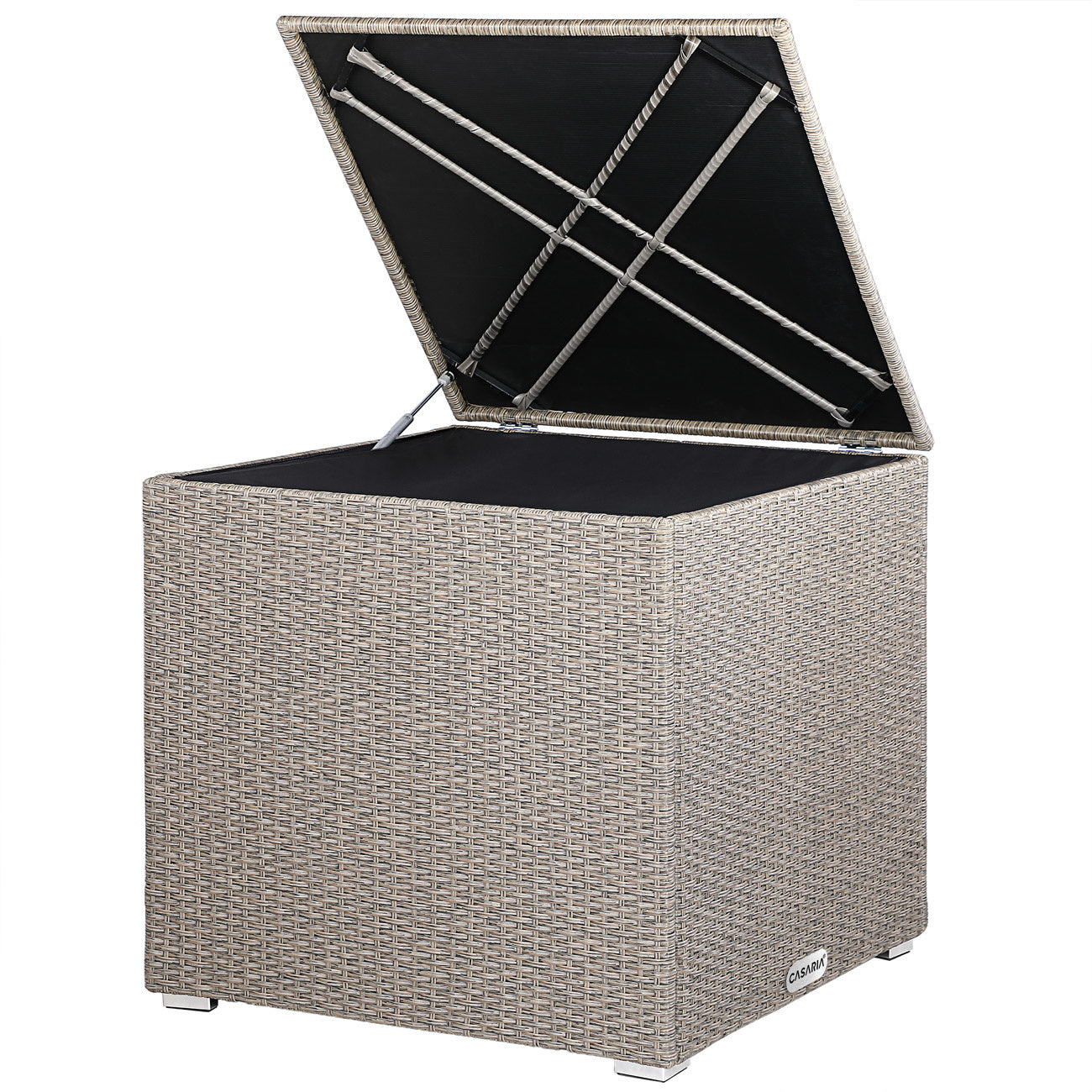 Boîte à coussins de jardin - Casaria - 318 L - Doublure imperméable avec zip - Acier galvanisé- 75x75x70cm