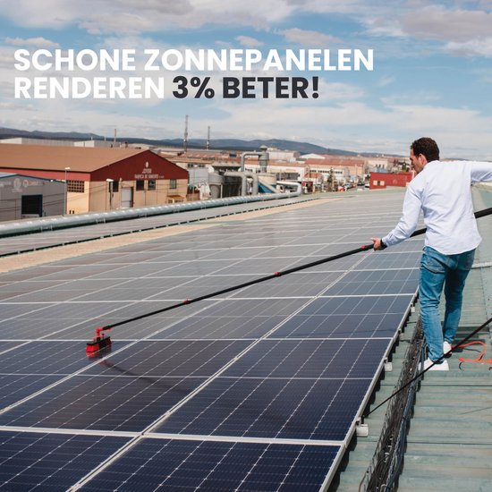 Brosse à laver télescopique Shine avec chiffon en chenille - Brosse à eau XXL jusqu'à 7m - Manche télescopique 5 pièces avec distributeur de savon - Nettoyeur de façades et de vitres