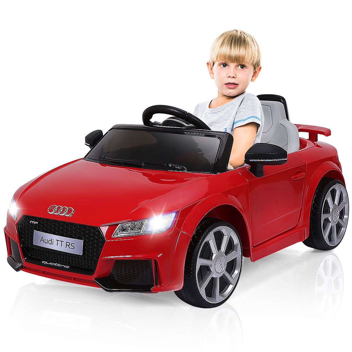 Voiture électrique pour enfants Coast - 2 moteurs - télécommande et musique - rouge 104 x 63,5 x 45,5 cm
