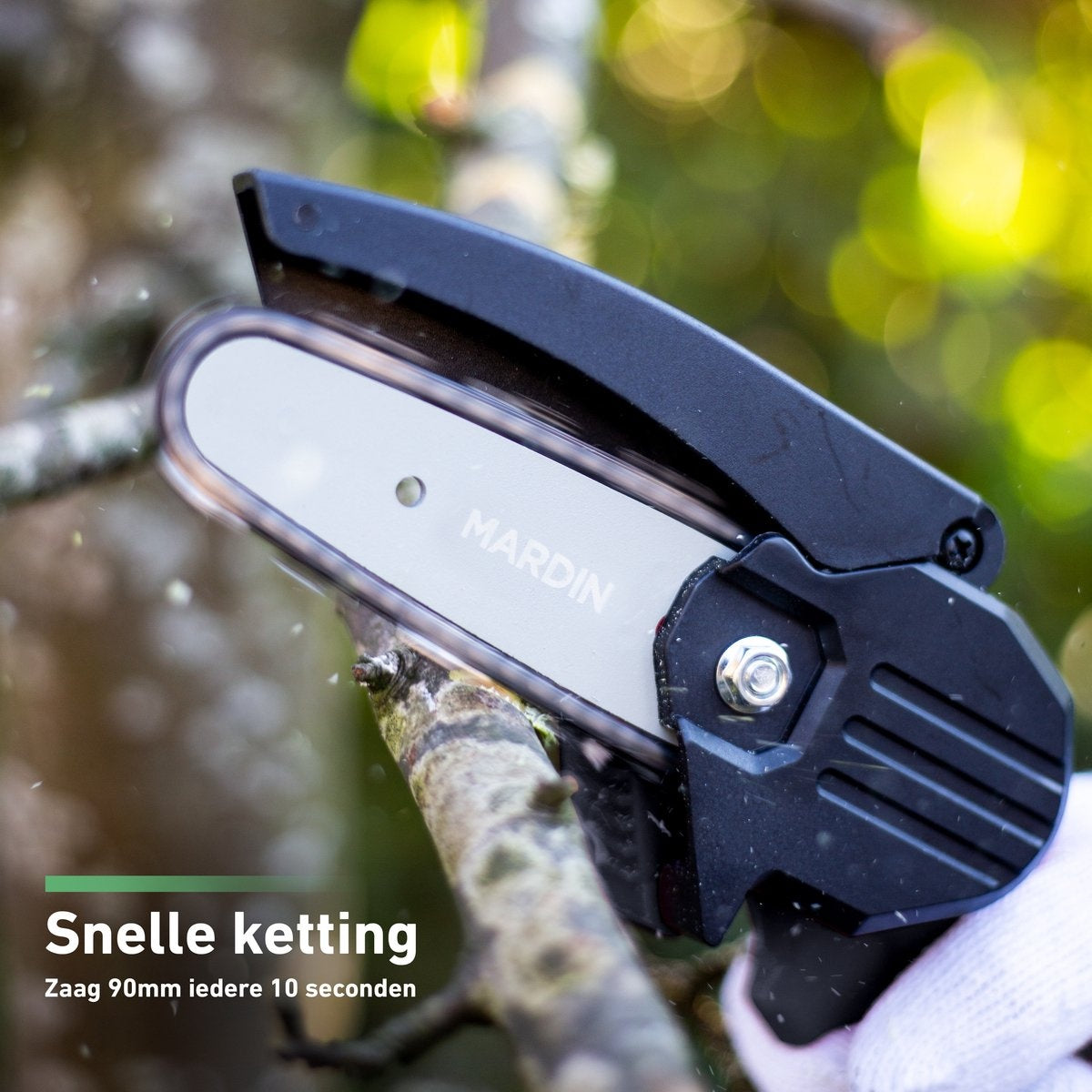 Mardin - Mini tronçonneuse - Scie d'élagage - 2 Batteries - Mallette incluse - Noir