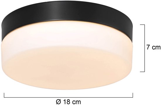 Plafonnier Ikaro 1362ZW Noir Ø18 cm - Moderne, Électronique et Verre, Steinhauer