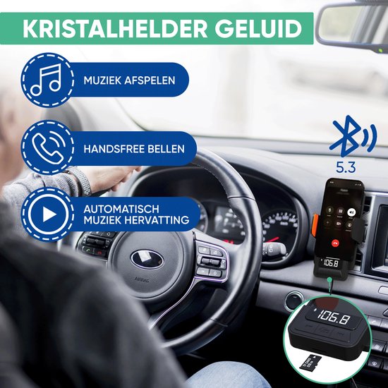 Serve 3in1 Bluetooth FM Transmitter, Phone Holder Car & Wireless Fast Charger 15W - Car Kit for Music - Phone Holders Car Accessories - Touchless Car Charger - Ventilation Holder