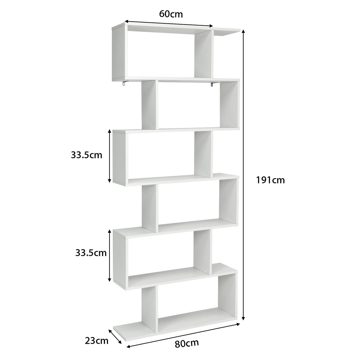 Coast Standregal 6 Level S-Shape BOOKROOM étagère de rangement en bois couleur au choix-blank