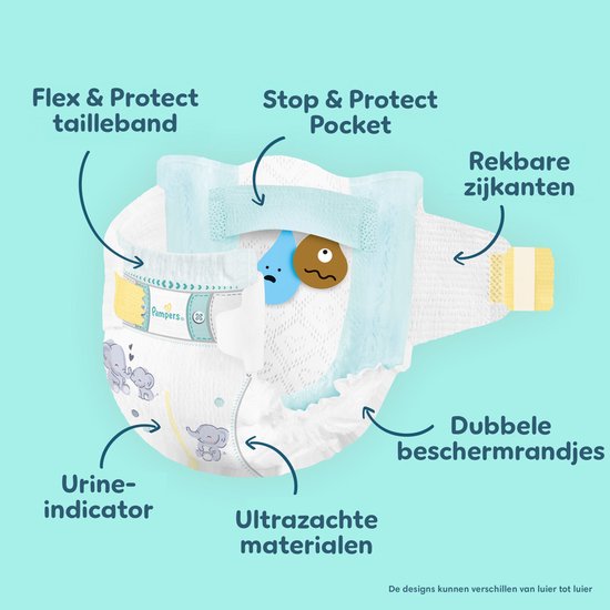 Pampers Premium Protection Taille 2 - 240 couches - 4 kg à 8 kg - Coffret mensuel