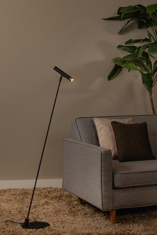 Lucide ALEC - Lampadaire - LED 3 StepDim - G9 - 1x3 W 2700 K - Anneaux interchangeables inclus - Noir