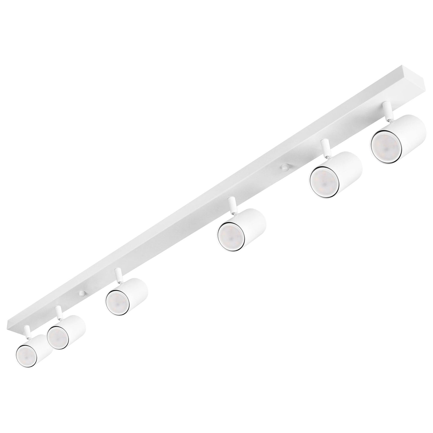 Spot de plafond MasterLED Richi à 6 lampes, blanc, GU10 - Orientable et inclinable - 125,5 x 5,5 x 14,8 cm