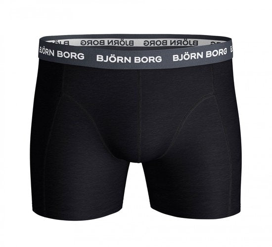Björn Borg - Caleçon Hommes 3-Pack Boxers Contrast Solids - Noir - Taille XXL