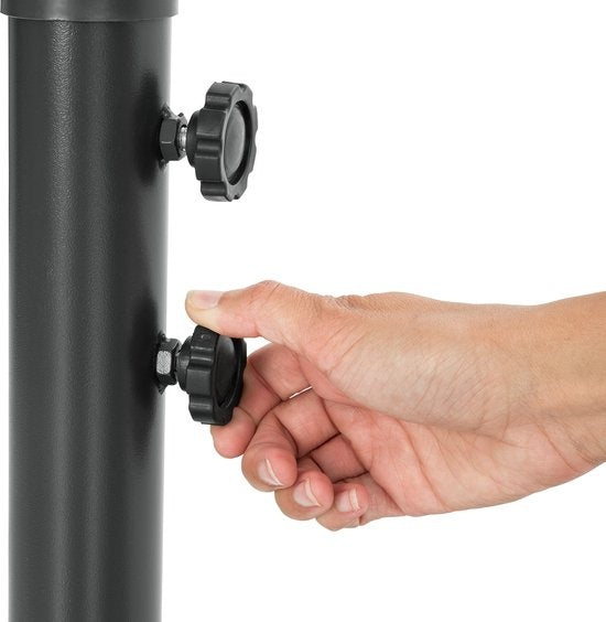Parasol flottant en aluminium - Tectake® - Diamètre 350 cm - Inclinable - Protection UV - Housse de protection incluse - Gris