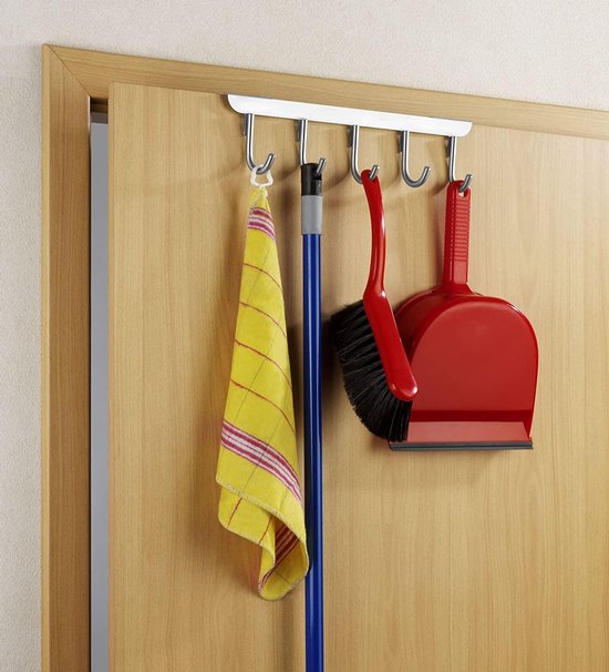 Porte-manteau de porte Wenko 9 x 36 cm en acier inoxydable