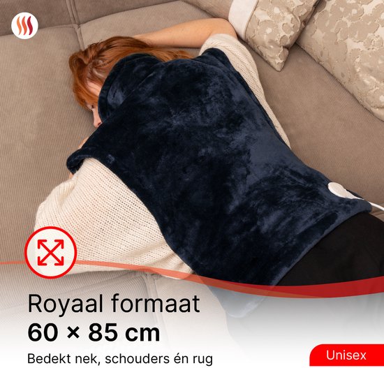Seranova Coussin chauffant électrique pondéré pour le dos, les épaules et le cou - Coussin chauffant - Coussin chauffant - 1.3KG - 100w - Bleu