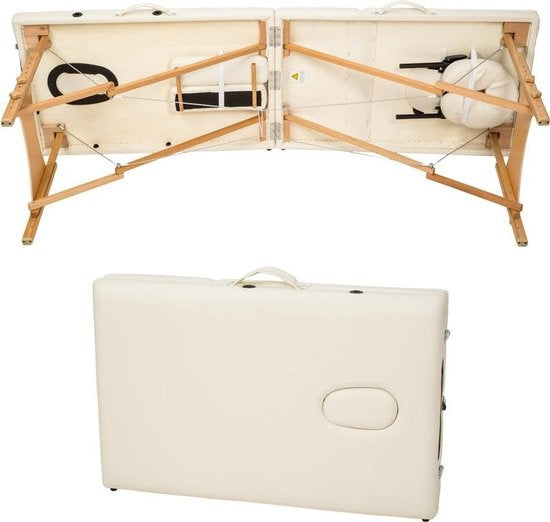 Table de massage mobile 2 zones beige - 5cm + sac de transport - 401462