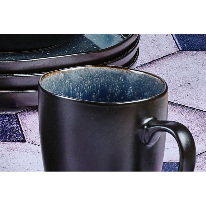 bjorn Luxury Mug Set 'Iris' - 6 Pieces (40cl) - Stylish Blue Night - Parfait pour le café, le thé et le cappuccino