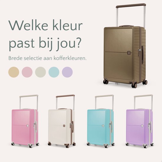 Skycases City Walker - Valise de voyage moyenne 77L - Légère et résistante - Roues pivotantes à 360° - Verrouillage TSA d'origine - Housse de protection et pochette humide incluses - 66 x 45 x 26 cm - Beige