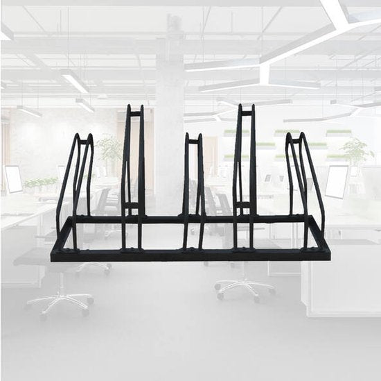 BRASQ Porte-vélos pour 5 vélos - Support pour vélos - Support pour vélos - Support pour vélos pour le sol Comprend le matériel de fixation - Noir