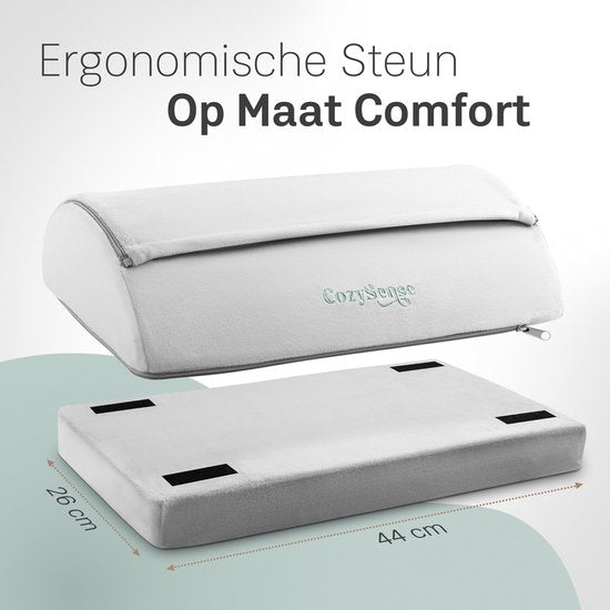 CozySense® Footrest Desk - Tabouret ergonomique à 2 hauteurs - Antidérapant et housse Sherpa lavable - Repose-pieds pour la maison et le bureau - Gris