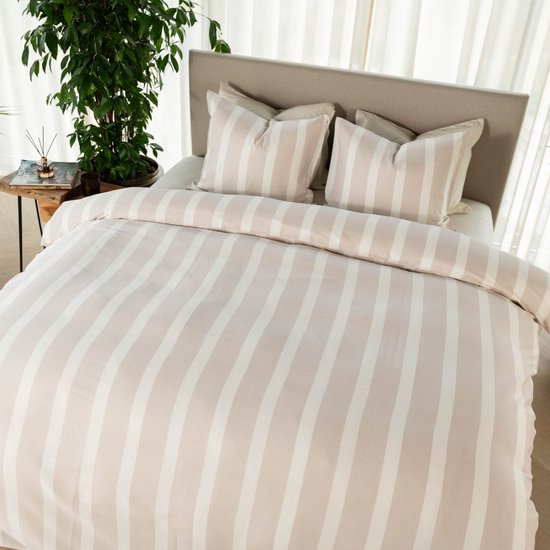 Housse de couette Kayori Dasshu en satin de coton - 260 x 200-220 - Lit jumeau - Gris