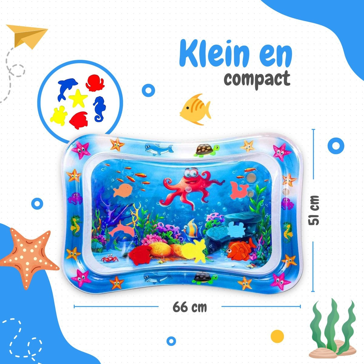 AyeKids Tapis d'eau - Matelas d'eau - Matelas de jeu - Gonflable - Matelas d'eau Baby - Bleu