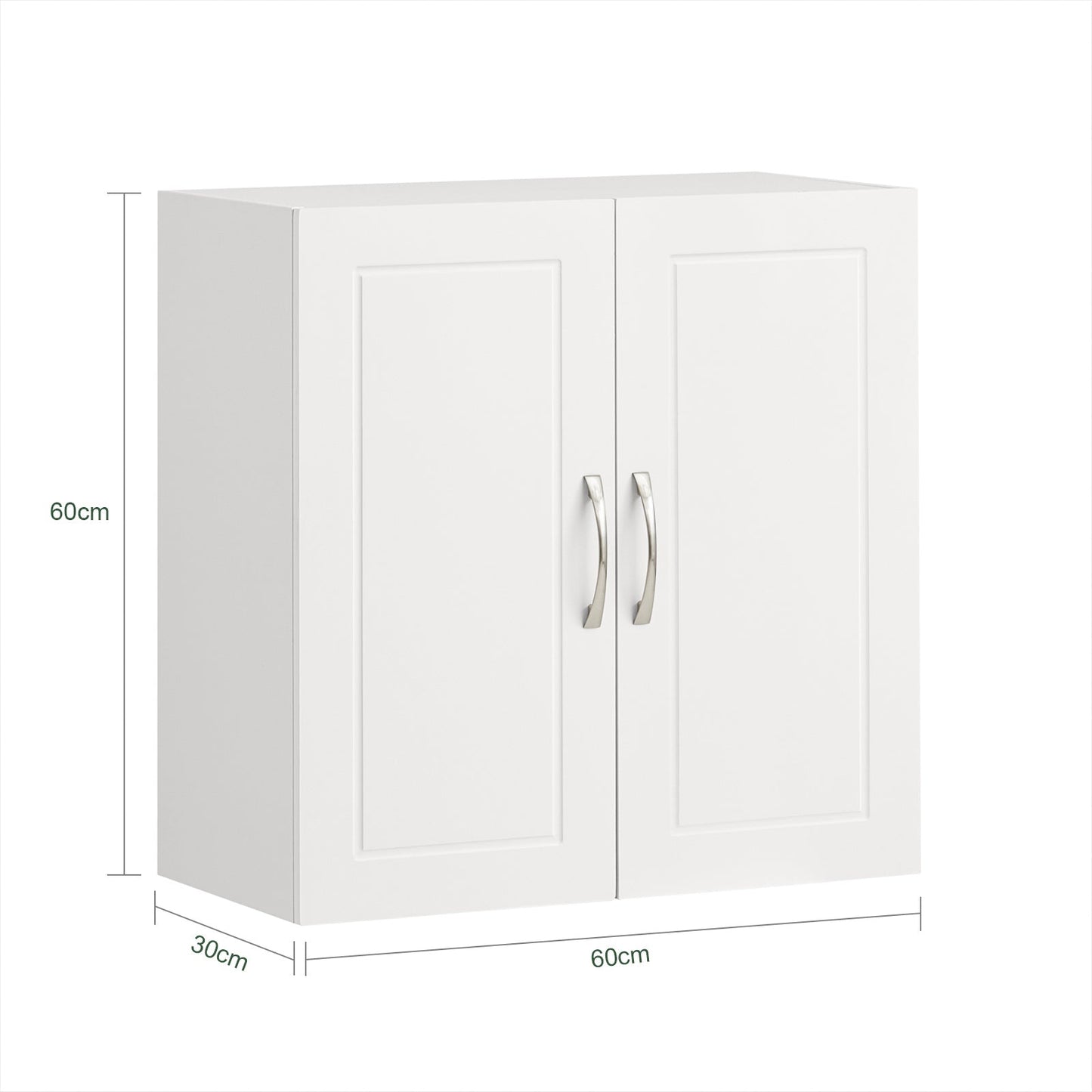 Armoire murale - SoBuy - 2 portes - 60x60x30 cm - Blanc - Etagère réglable