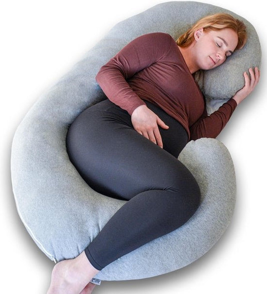 Coussin de Grossesse XXL - Ella® - Coussin Corporel - Coussin d'Allaitement - 150x70cm - Gris Clair