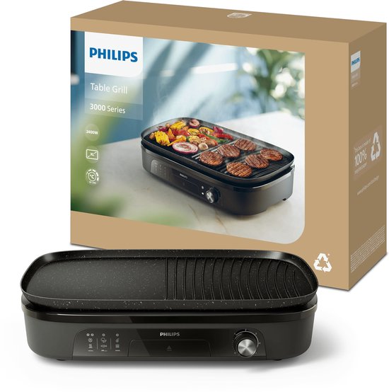 Gril de table Philips HD6210/90 - Température réglable - 2 400 W