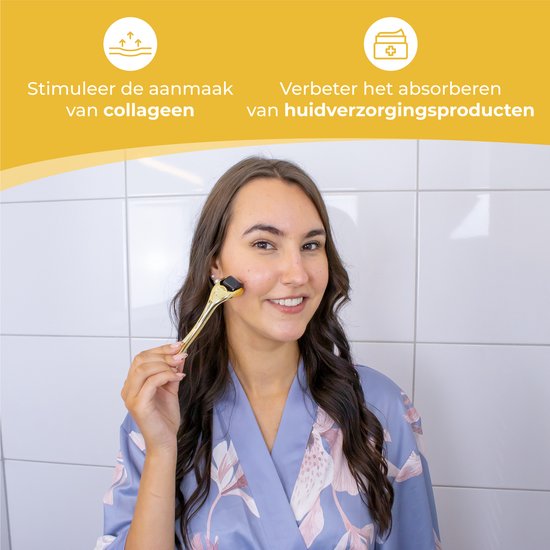 Nuvance - Dermaroller - 540 micro-aiguilles de 0.5mm - eBook inclus - Derma Roller pour le soin de la peau - Roller à barbe pour la croissance des cheveux - Emballage stérile