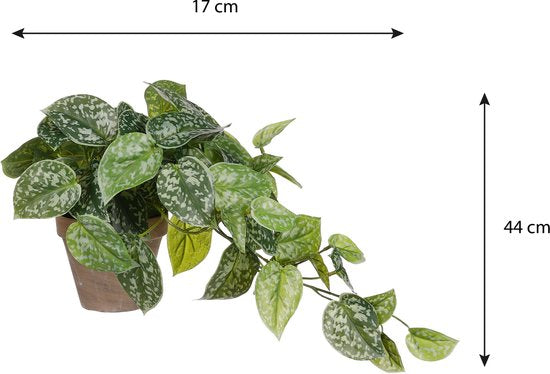 Mica Decorations Plante Artificielle Scindapsus en Pot de Fleur Stan - H44 x Ø17 cm - Vert