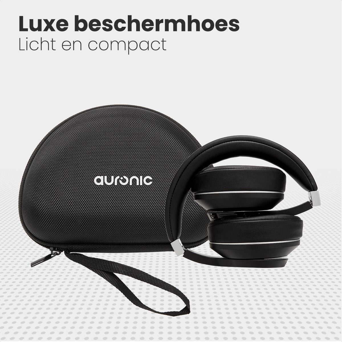 Casque audio sans fil Auronic - QuietSound , Réduction active du bruit - Bluetooth - Noir