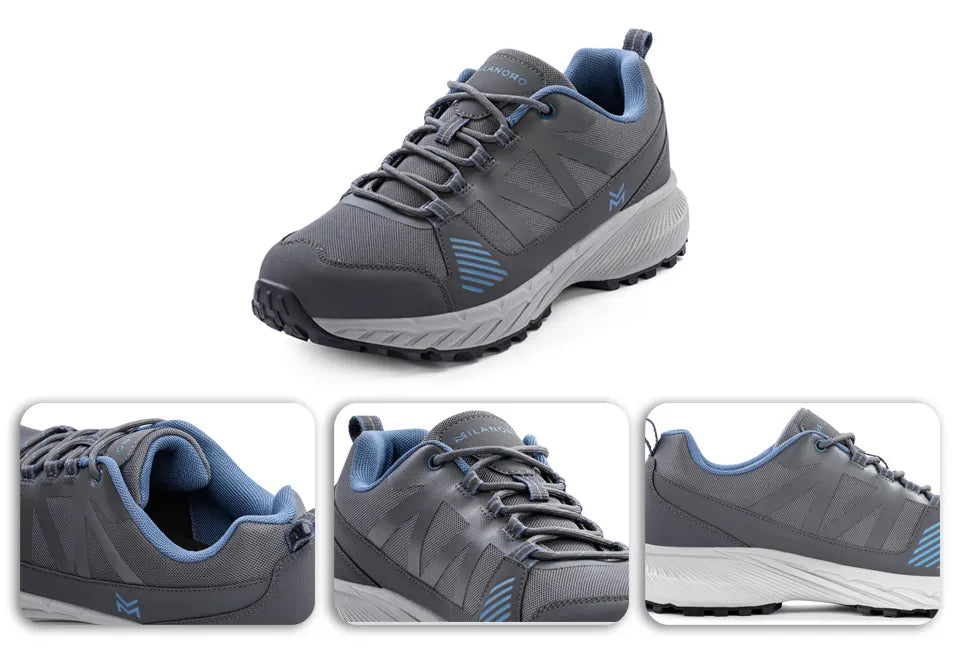 Chaussures de randonnée Milanoro, taille 42 - Softshell - Semelle adhérente - Gris/Bleu