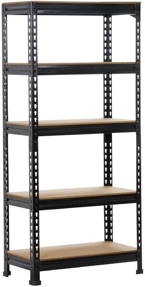 Yaheetech Rack de stockage industriel avec 5 étagères réglables - Noir - 70x30x150 cm