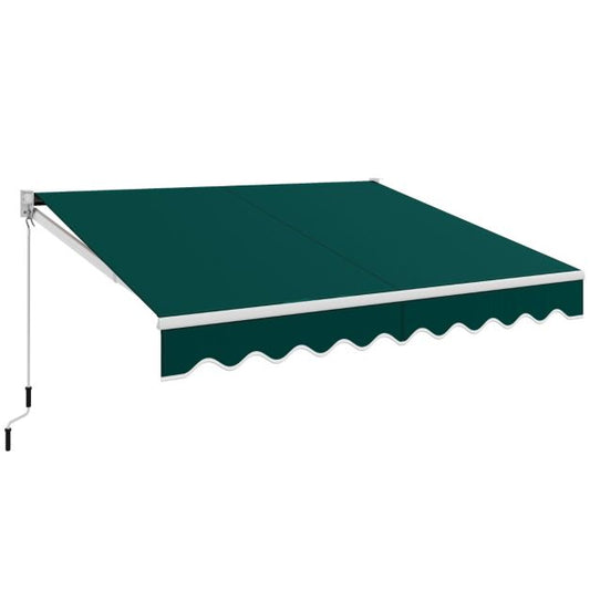 Coast Sunshade 295x250 cm Green - Extension manuelle, Angle réglable 40°-100°, Pas de perçage, Cadre en aluminium