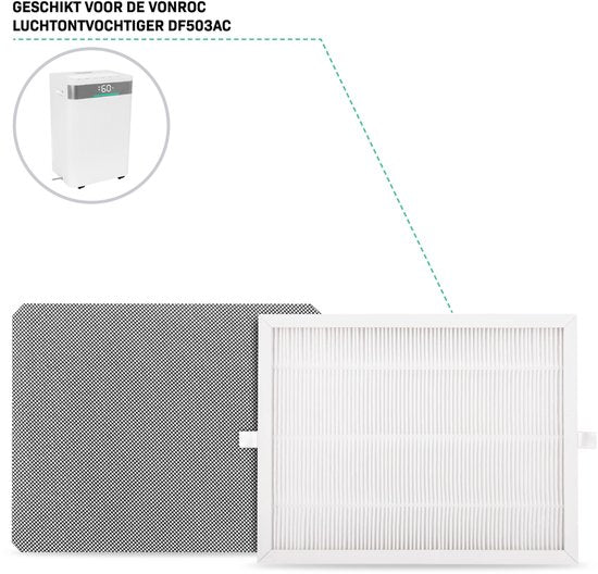 Kit de filtres HEPA et à charbon VONROC - pour déshumidificateur 20 L - DF503AC