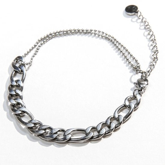 Laura Ferini Ladies Bracelet Prego Silver - Bracelet à maillons en argent - plaqué or blanc 18K - Bijoux - Accessoires - Bijoux - Bracelet Femme