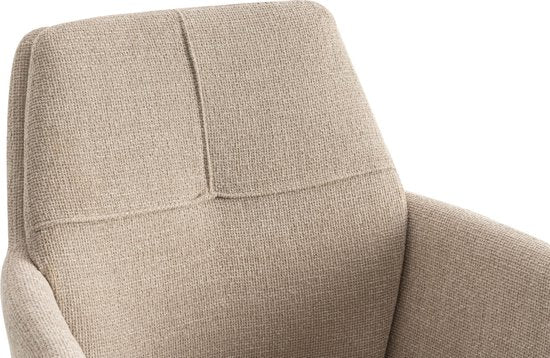 Furnihaus Chaise de salle à manger pivotante Milou avec accoudoir Beige