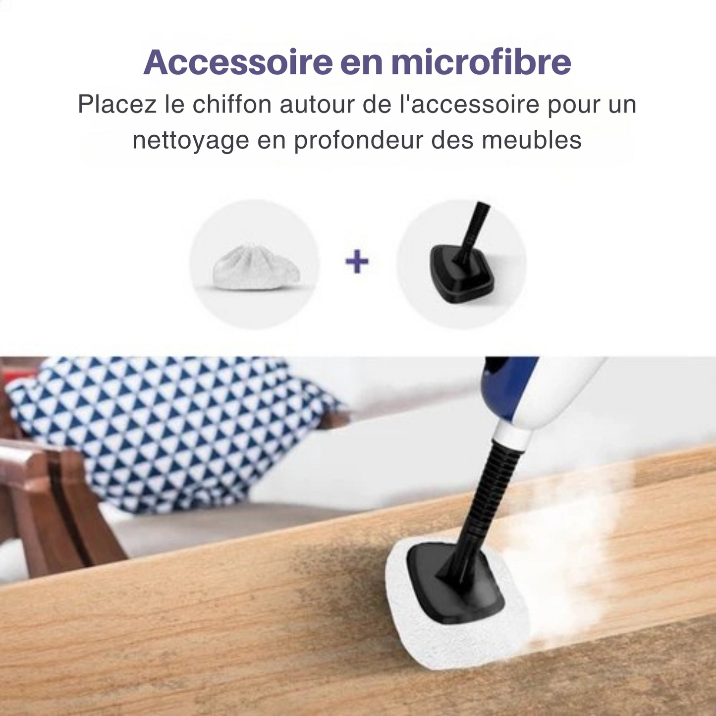 Aspirateur Vapeur 12 en 1 – LUMAN - Nettoyeur vapeur et défroisseur à main – Détachant – 10 embouts et 3 chiffons– Bleu