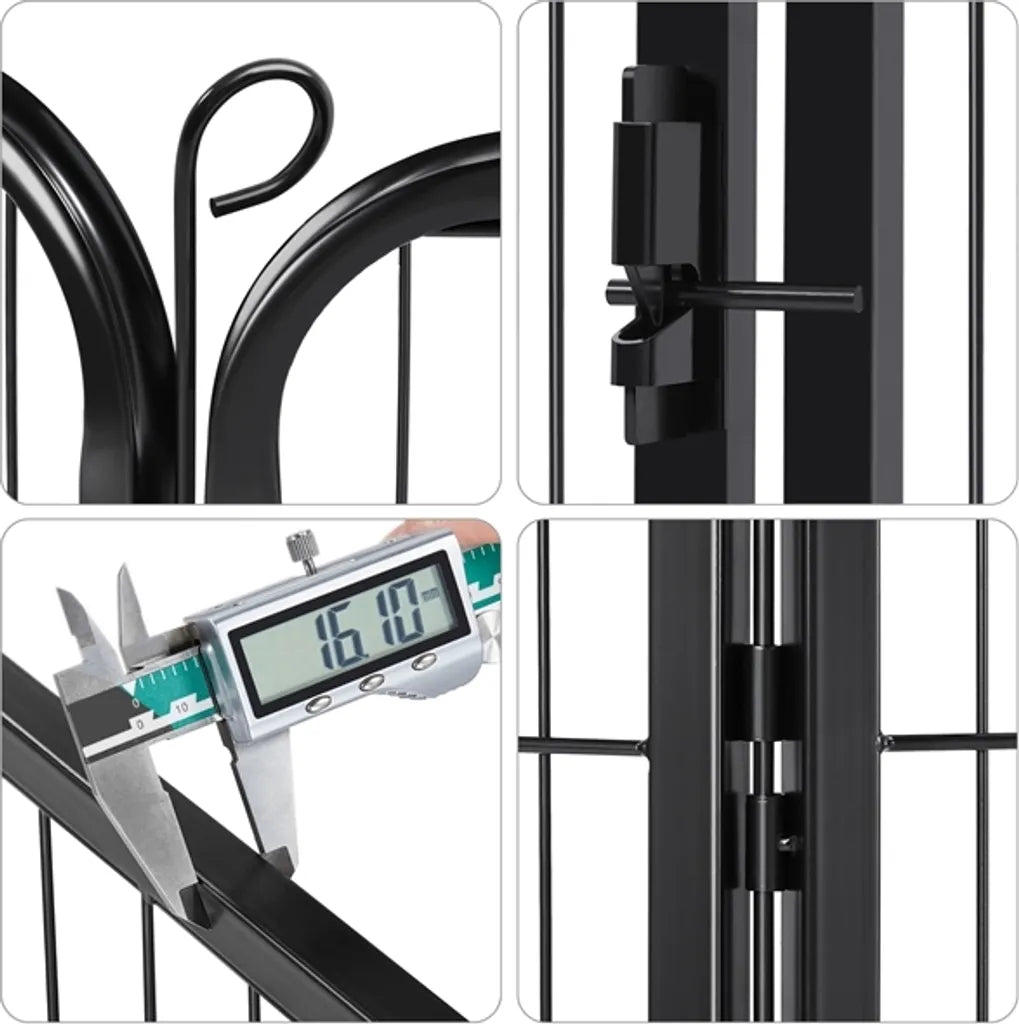 Yaheetech Enclos pour chiots avec porte - 6 panneaux - Noir - 164 x 83 x 80 cm