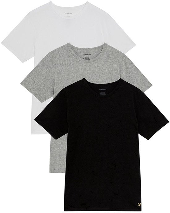 T-shirt d'intérieur Lyle & Scott Basic pour homme (lot de 3) - Taille XXL