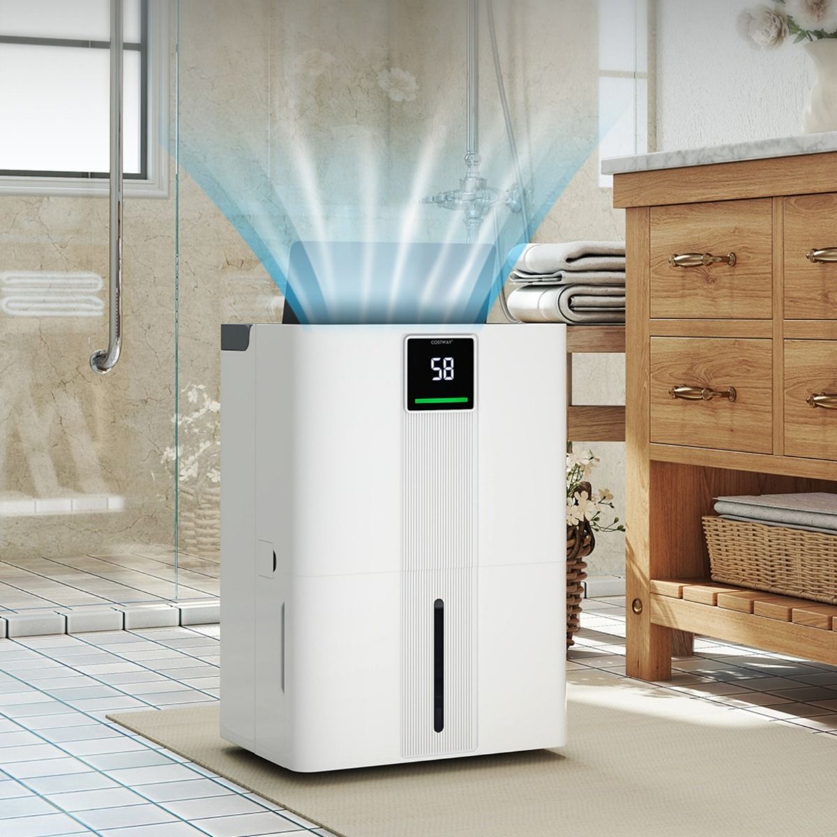 Coast Déshumidificateur 35 L/jour pour la maison et la cave - Economique et silencieux - 35.5 x 27.5 x 52.5 cm - Blanc