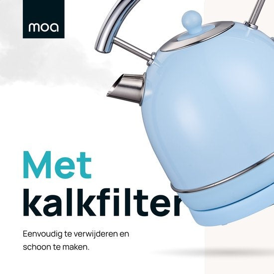 MOA Retro Kettle - Bleu pastel - Électrique - acier inoxydable - EK4TBL
