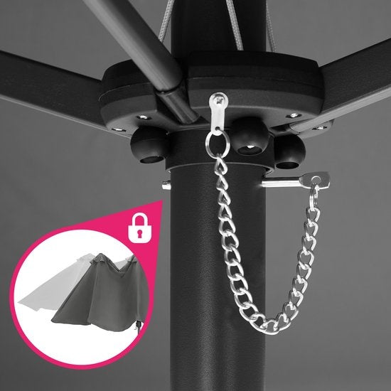 tectake® - Parasol double Silia - Parasol de terrasse - Parasol XXL - gris - 404256