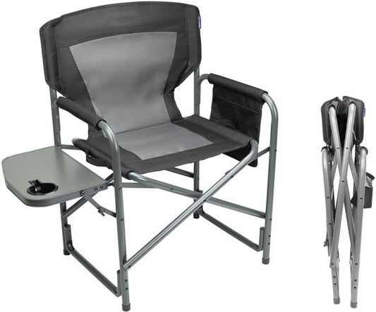 TRVLMORE Chaise de camping - Pliable - Légère - Capacité de charge de 120 kg - Noire