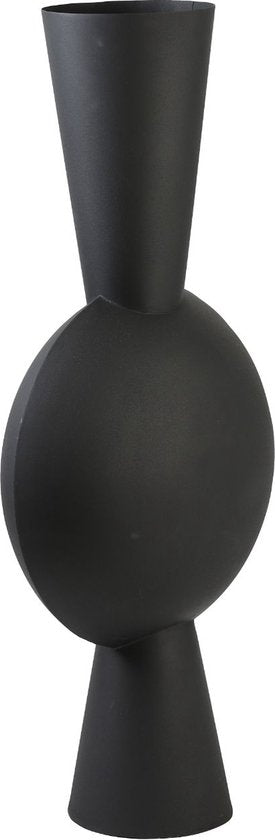 Vase Kavandu de Light & Living - Noir - 37,5 x 22 x 81 cm - Métal - Moderne - Vase à fleurs - Décoration d'intérieur - Vase décoratif pour le salon ou la chambre à coucher