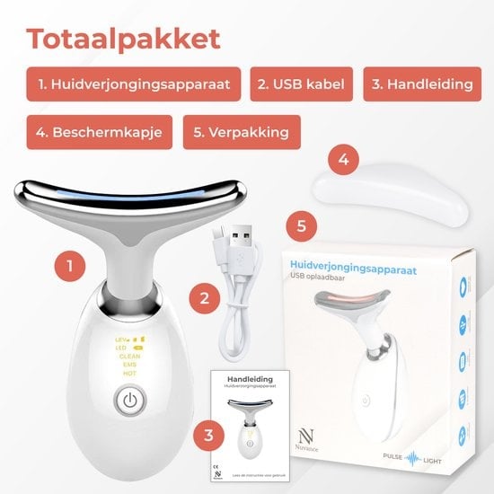 Nuvance - Skin Rejuvenator - Facelift Device - Skin Care - USB Rechargeable - Facial Cleanser - Reducing Acne, Lines, Wrinkles and Fatigue