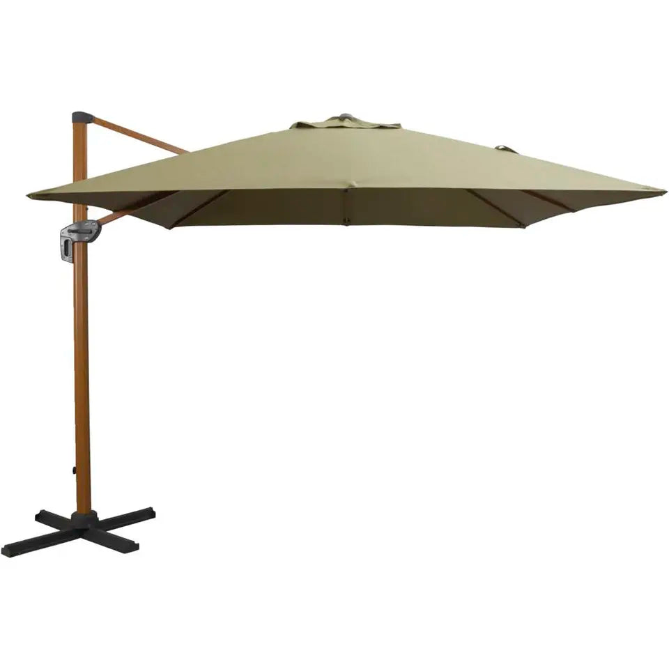Parasol suspendu Nancy - Vert - 300 x 300 cm - Rotation à 360° avec pied