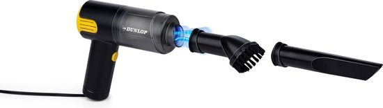 Dunlop Auto Stofzuiger - 12V Aansteker Aansluiting - Nat en Droog - Spleet- en Borstelmondstuk - 3 Meter Kabel - Auto Accessories - Zwart/Geel