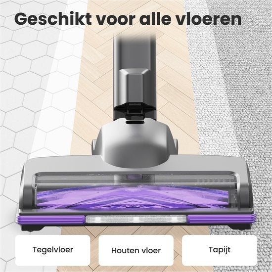 Auronic Stick hoover - Sans fil - Sans sac - Alimenté par batterie - Autonome - 220 W - Batterie supplémentaire - Gris/Pourpre