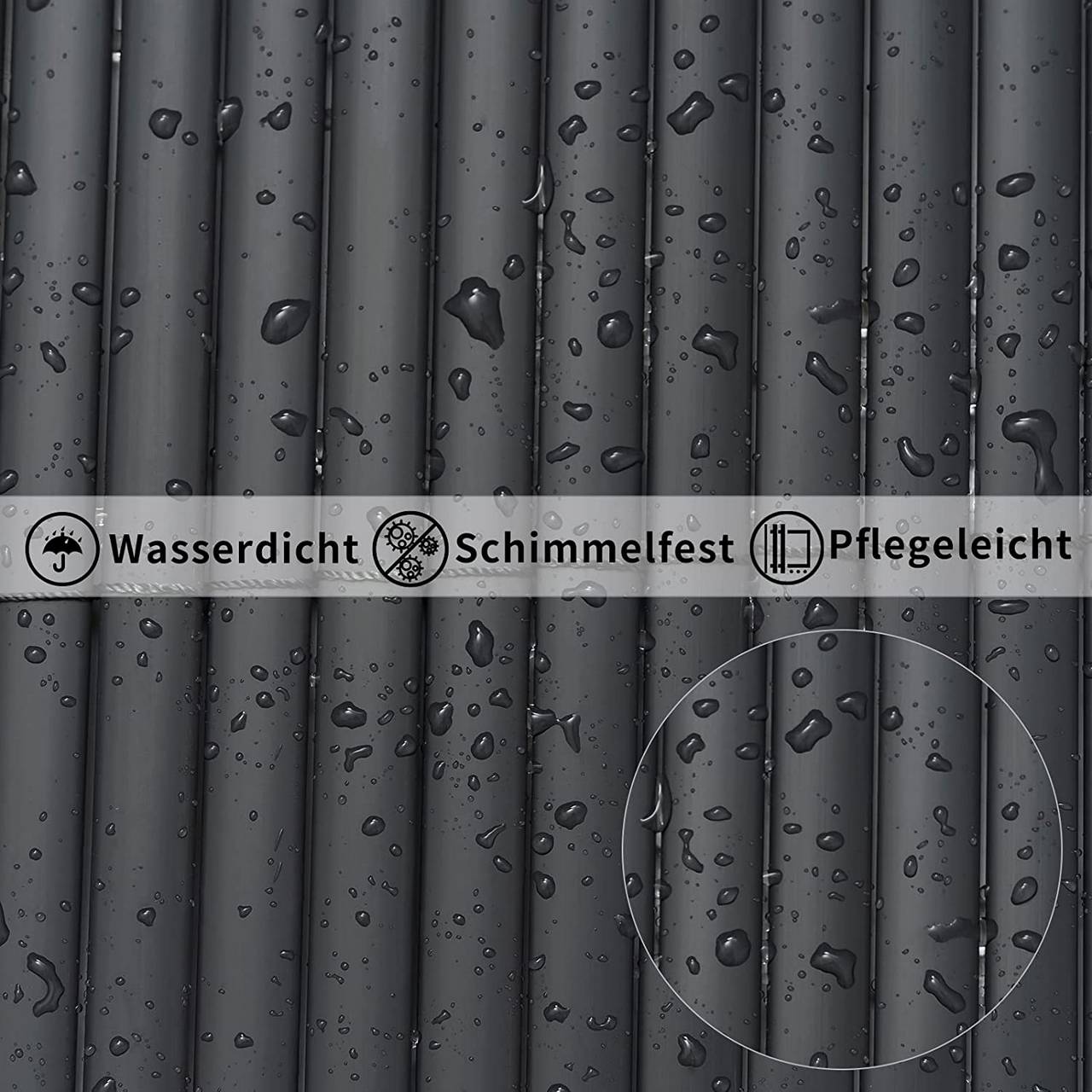 WOLTU PVC Privacymat - Brise-vent - Gris - 400 x 100 cm